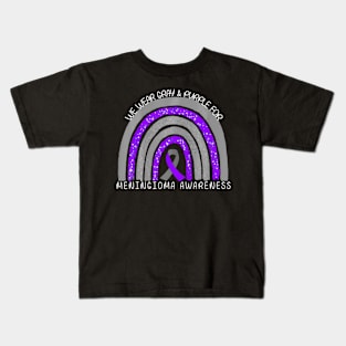 we wear gray and purple  for meningioma awareness Kids T-Shirt